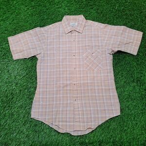 Vintage 70s Levi's Plaid Short Sleeve Shirt Mens Small (Tagged M) Pastel
